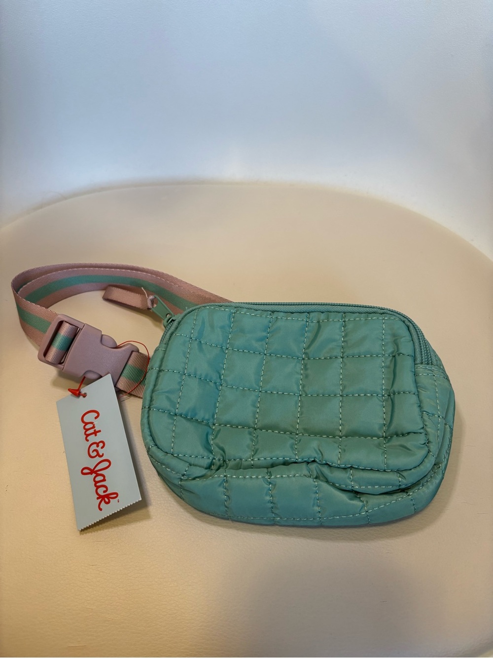 Cat & Jack Mint Quilted Crossbody Belt Bag